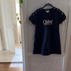 Chloe Kids Navy Blue Tee with Button Accents